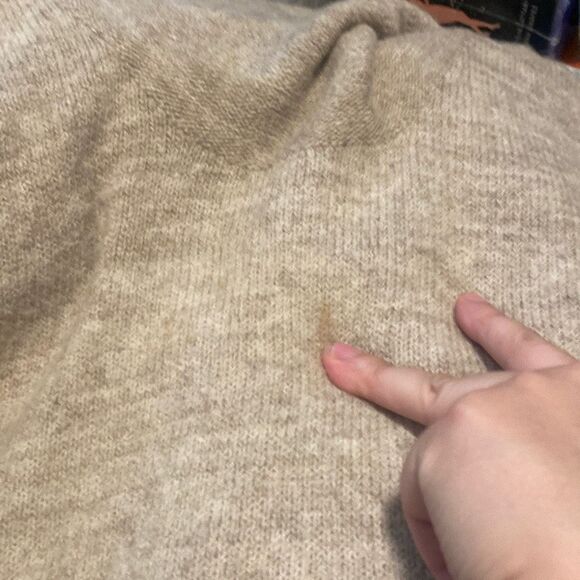 A1 Anthropologie Tan Brown Soft Cowl Neck Sweater Dress Medium GUC - Picture 3 of 7